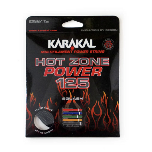 Karakal Hot Zone Power 125 Squash String Noir