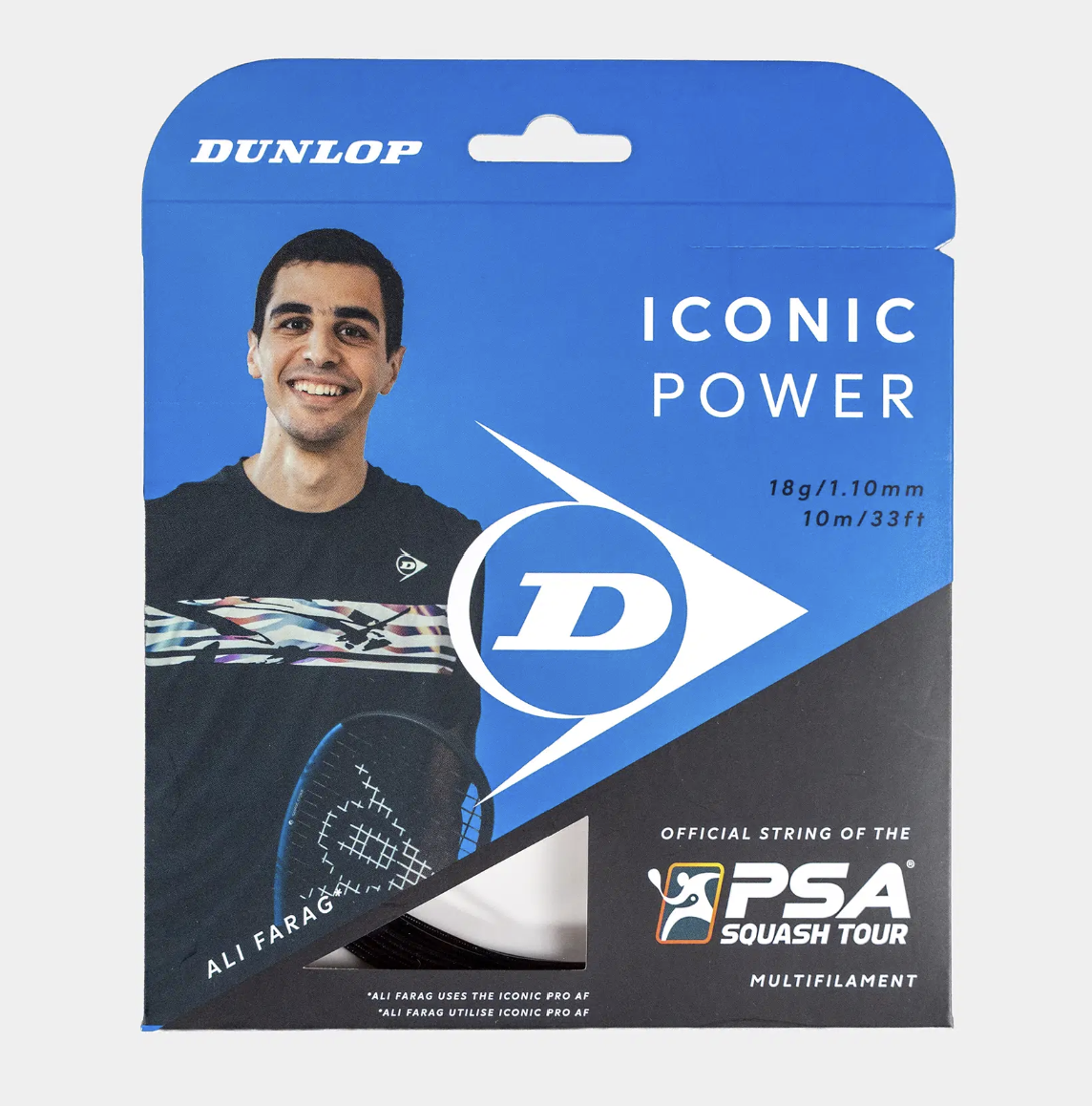 Dunlop Cordage De Squash Iconic Power 18G Black 10M